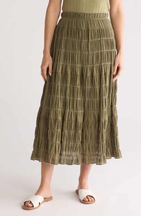 MAX STUDIO Textured Midi Skirt