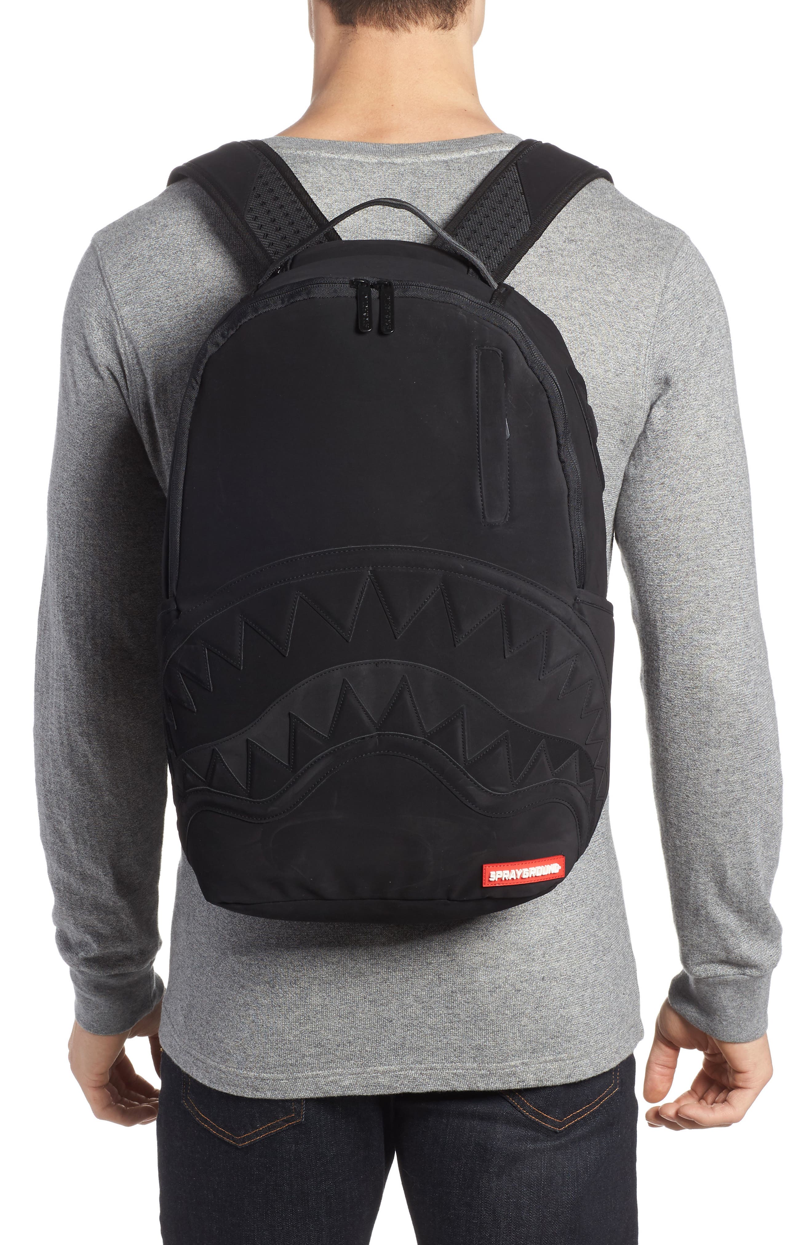 Ghost Shark Backpack, Alternate, color, BLACK