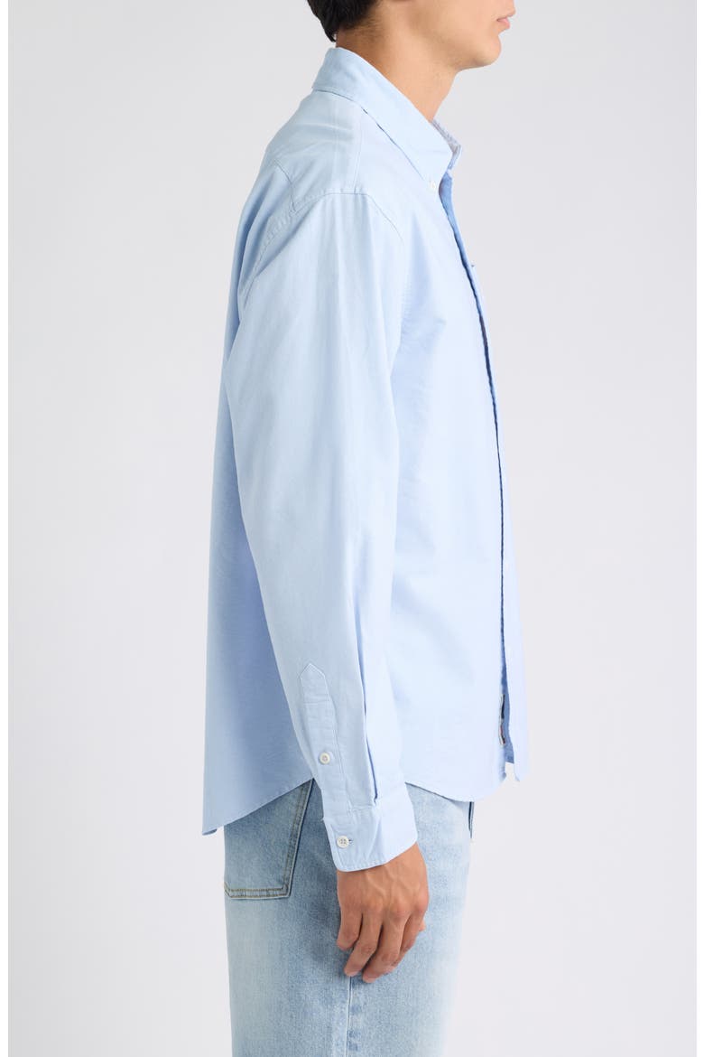 Relaxed Franklin Garment Dye Button-Down Shirt, Alternate, color, LIGHT BLUE
