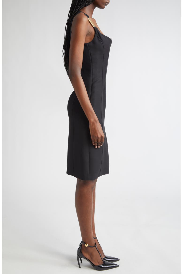 Asymmetric Neck Sleeveless Sheath Dress, Alternate, color, NERO
