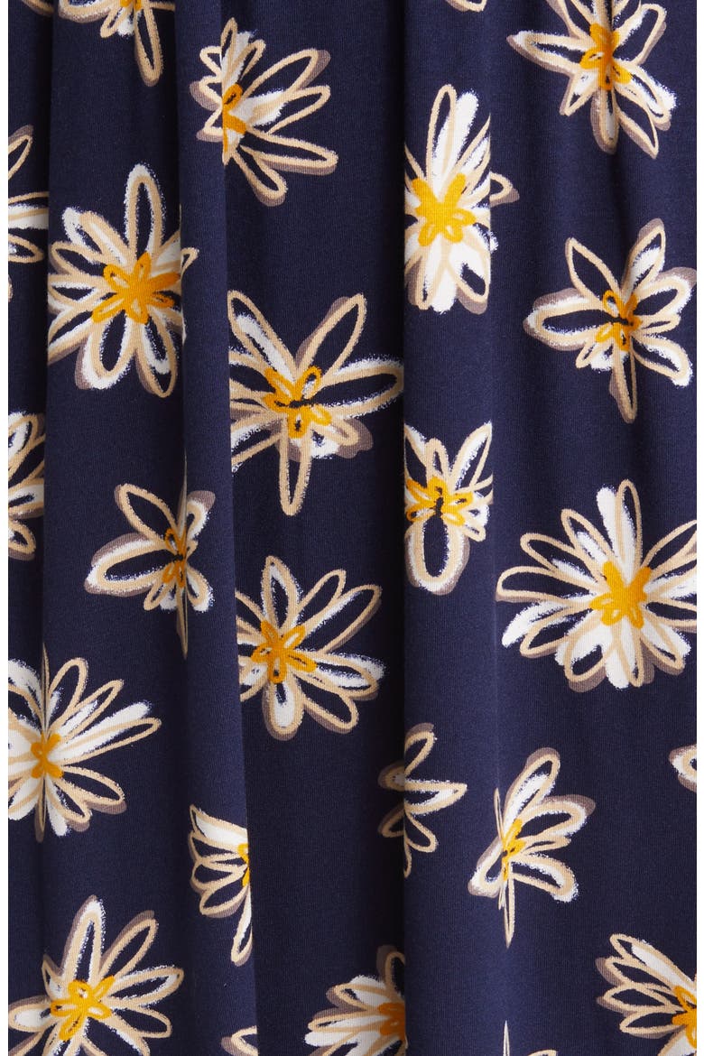 Floral Tie Back Surplice V-Neck Knit Minidress, Alternate, color, NAVY/ IVORY