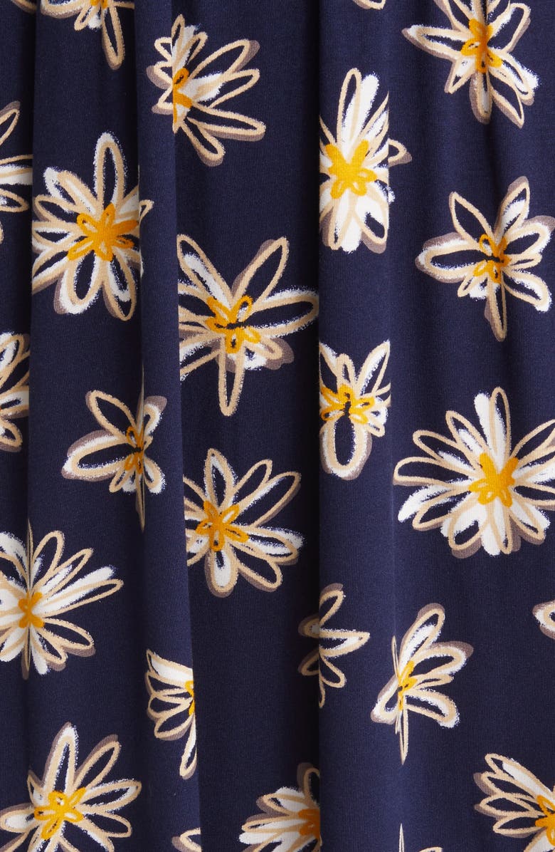 Loveappella Floral Tie Back Surplice V-Neck Knit Minidress, Alternate, color, Navy/ Ivory