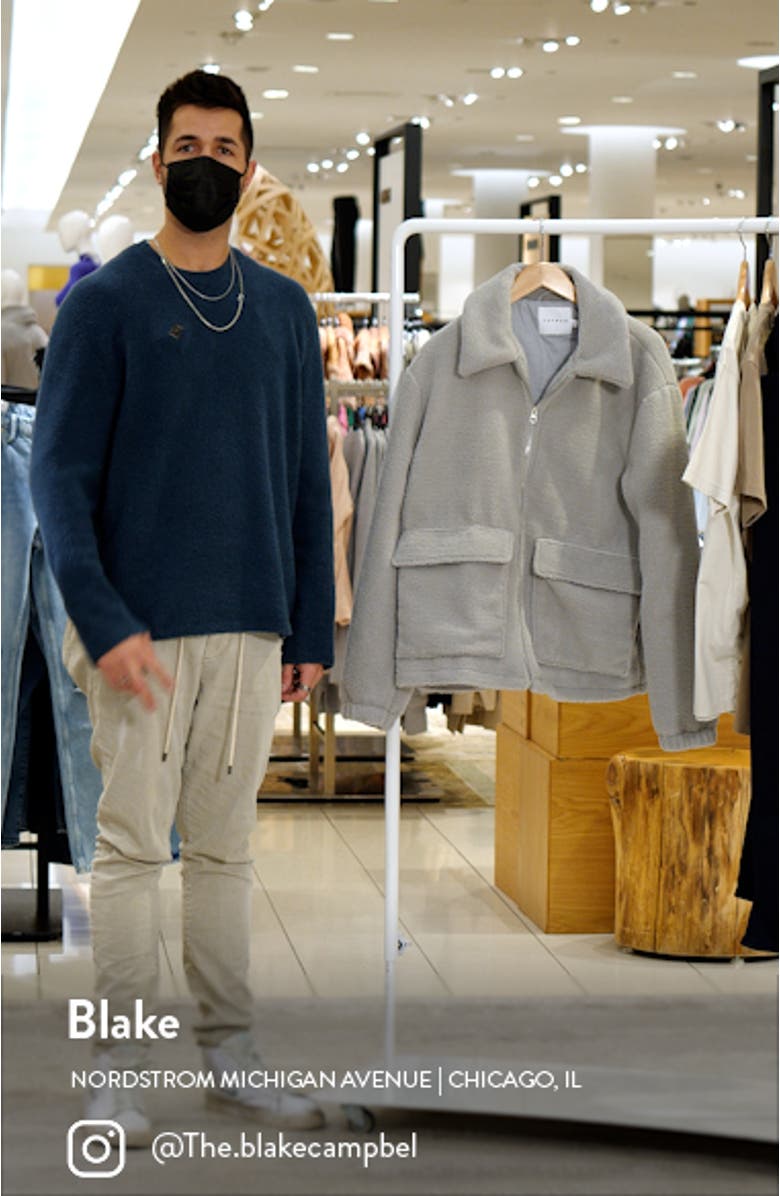 Men's Borg Fleece Zip-Up Shacket, sales video thumbnail