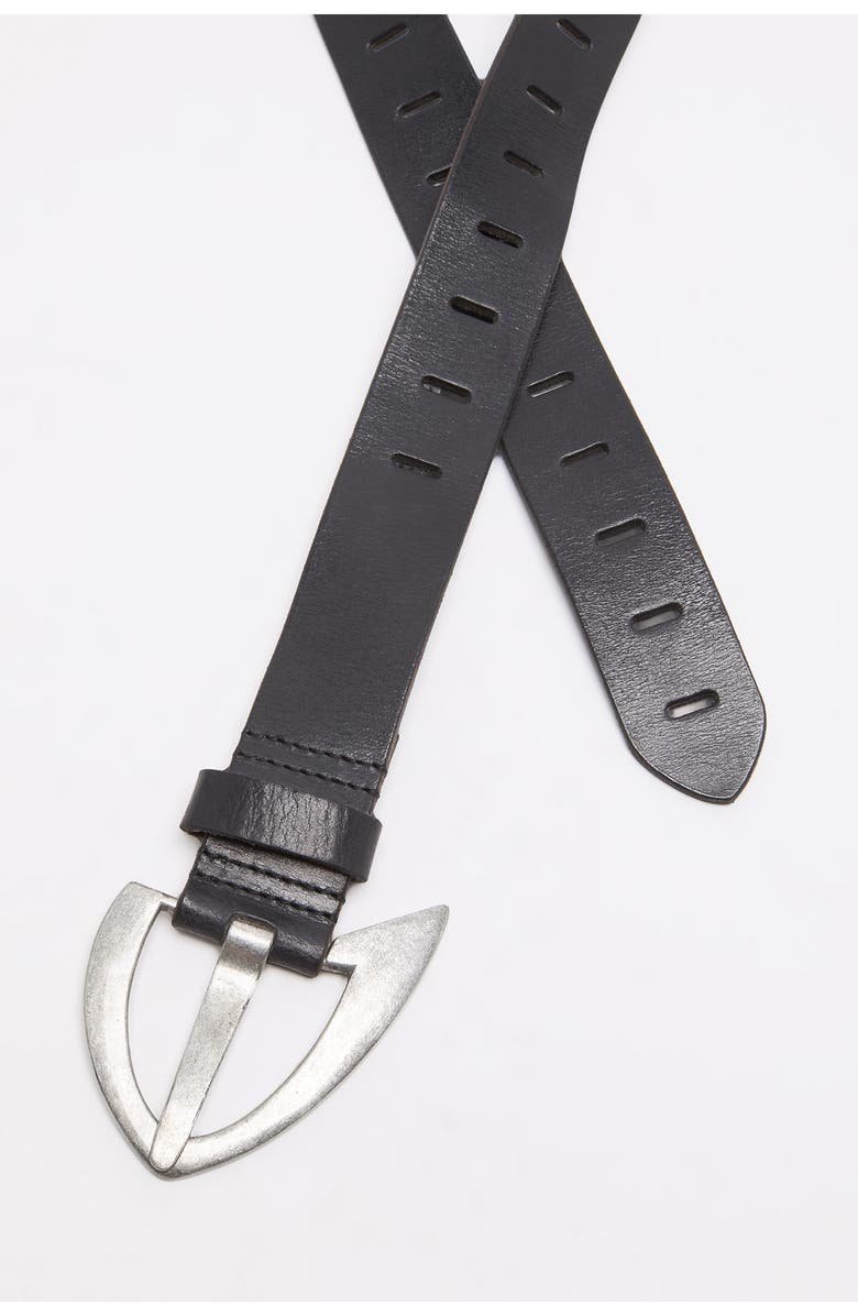 Free People Noa Leather Belt, Alternate, color, Black