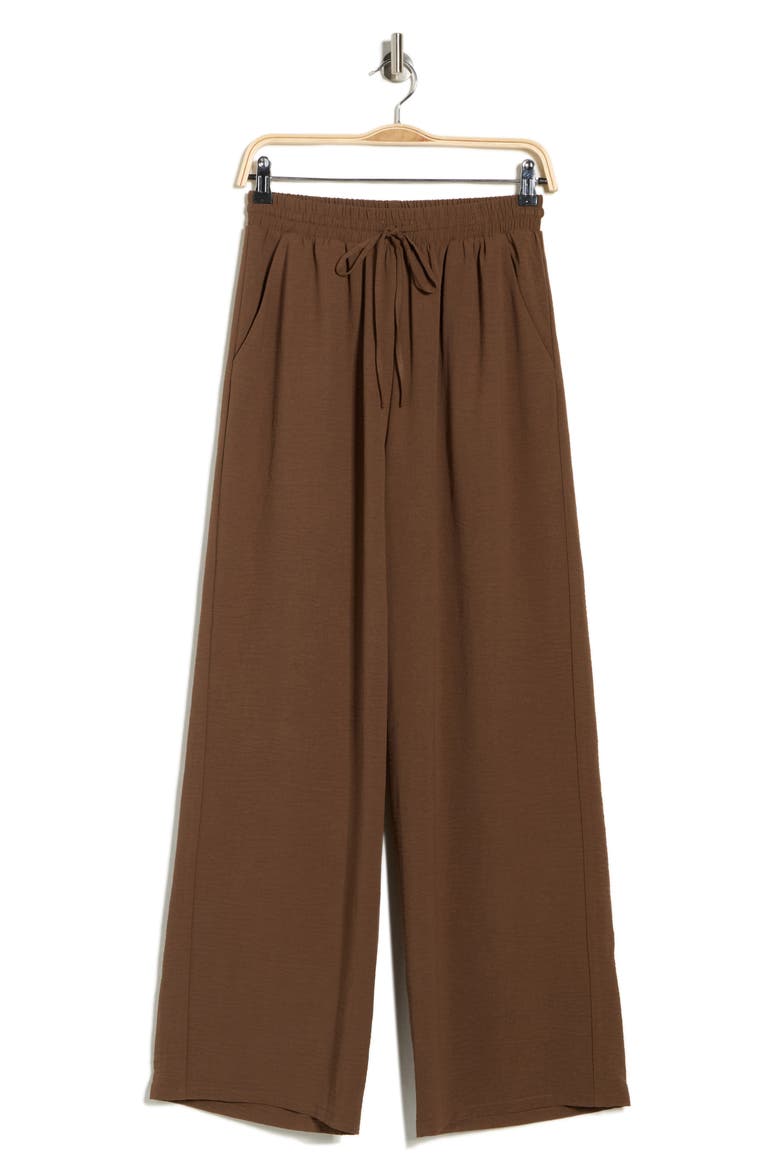 Airflow Pull-On Wide Leg Pants, Alternate, color, BROWN TERRA
