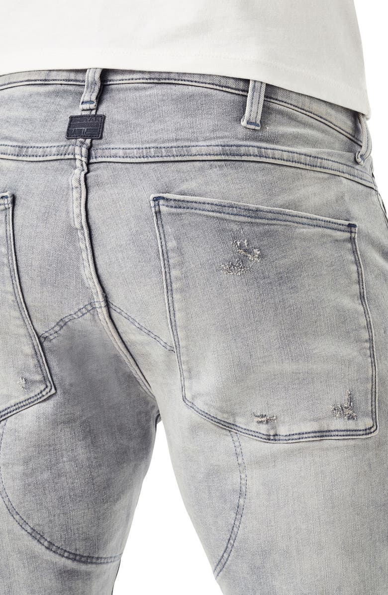 G-STAR 5620 3D Zip Knee Distressed Skinny Jeans, Alternate, color, 