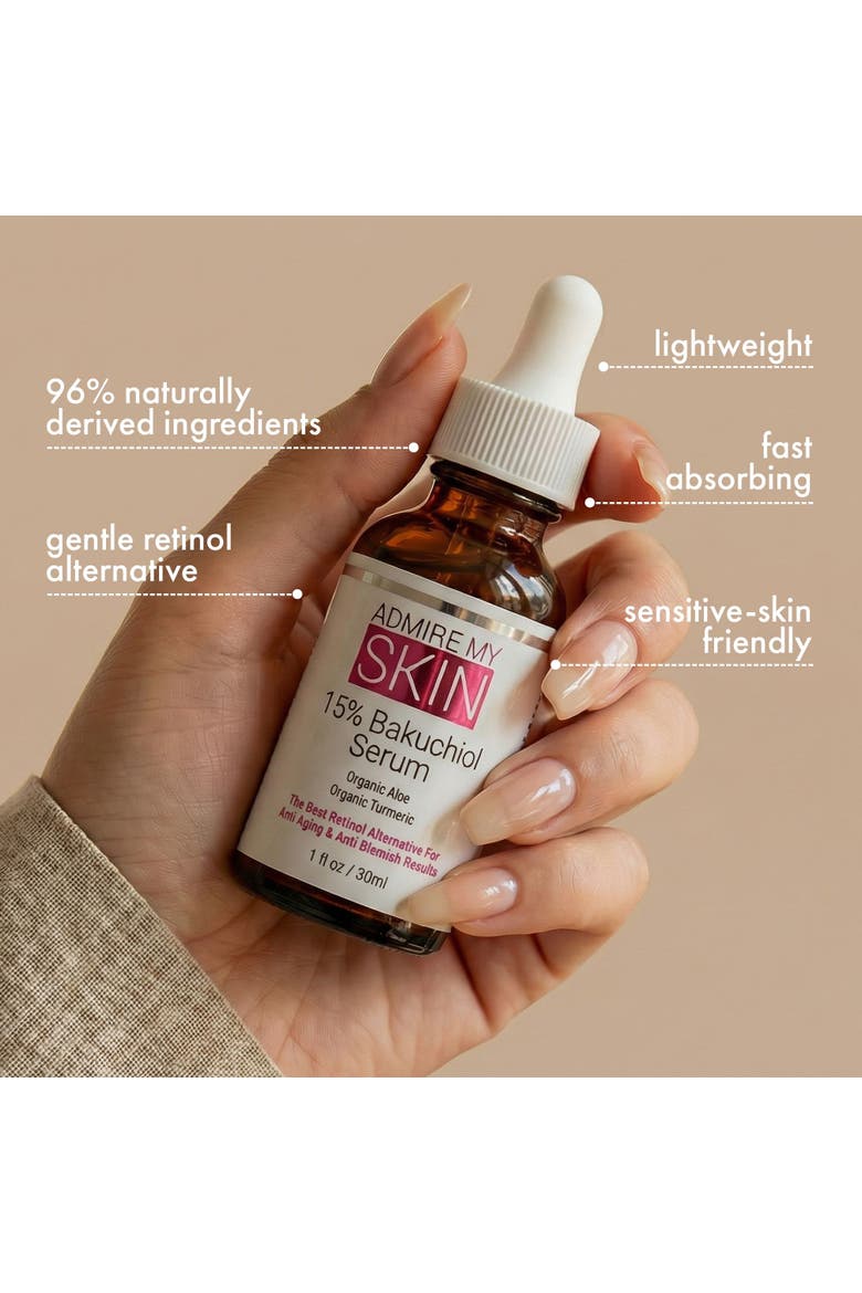 15% Bakuchiol Serum Natural Retinol Alternative, Alternate, color, Clear
