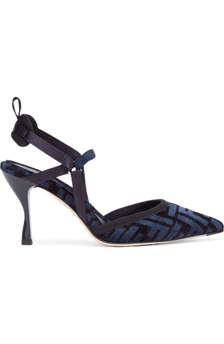 Fendi Colibrì FF Logo Pointed Toe Slingback Pump, Alternate, color,