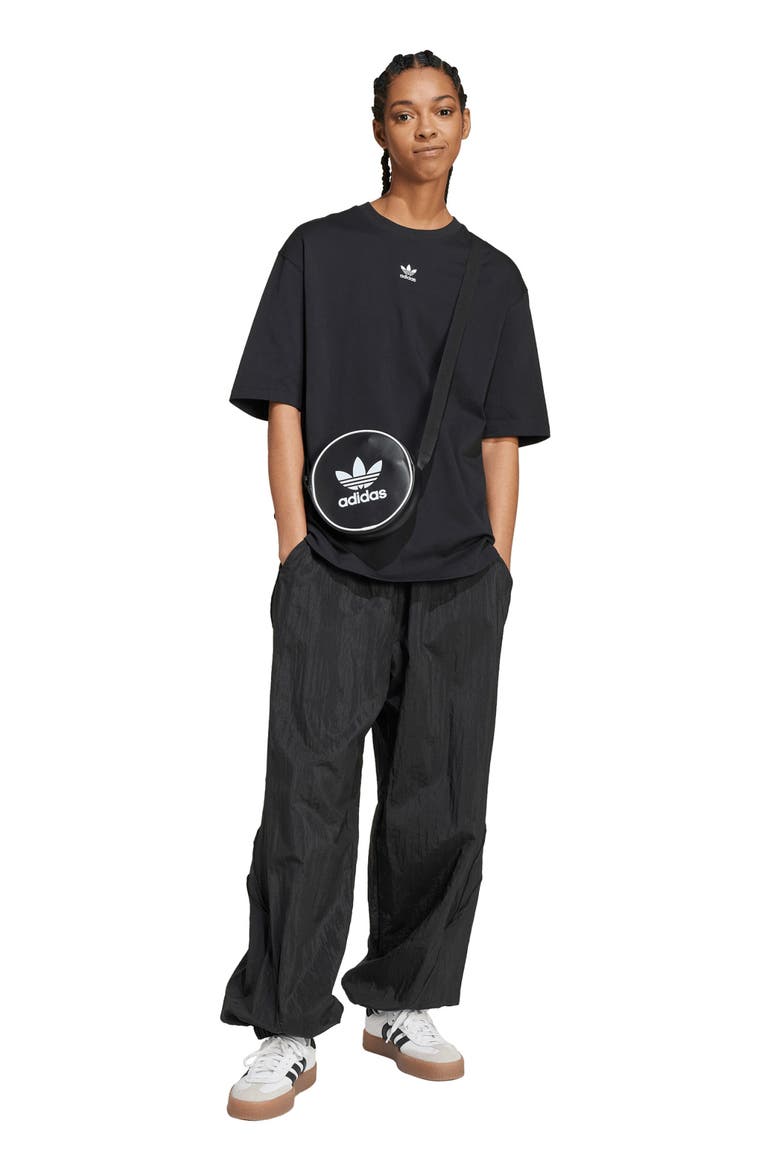 Essentials Lifestyle Trefoil Logo Cotton T-Shirt, Alternate, color, BLACK