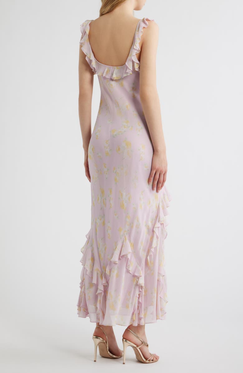 LoveShackFancy Roseline Ruffle Sleeveless Maxi Dress, Alternate, color, Wisteria Sun