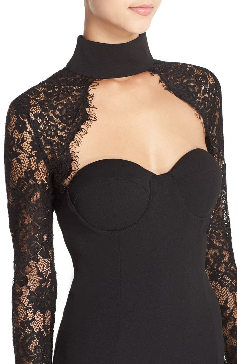 MISHA COLLECTION 'Carolena' Lace & Jersey Midi Dress, Alternate, color, 