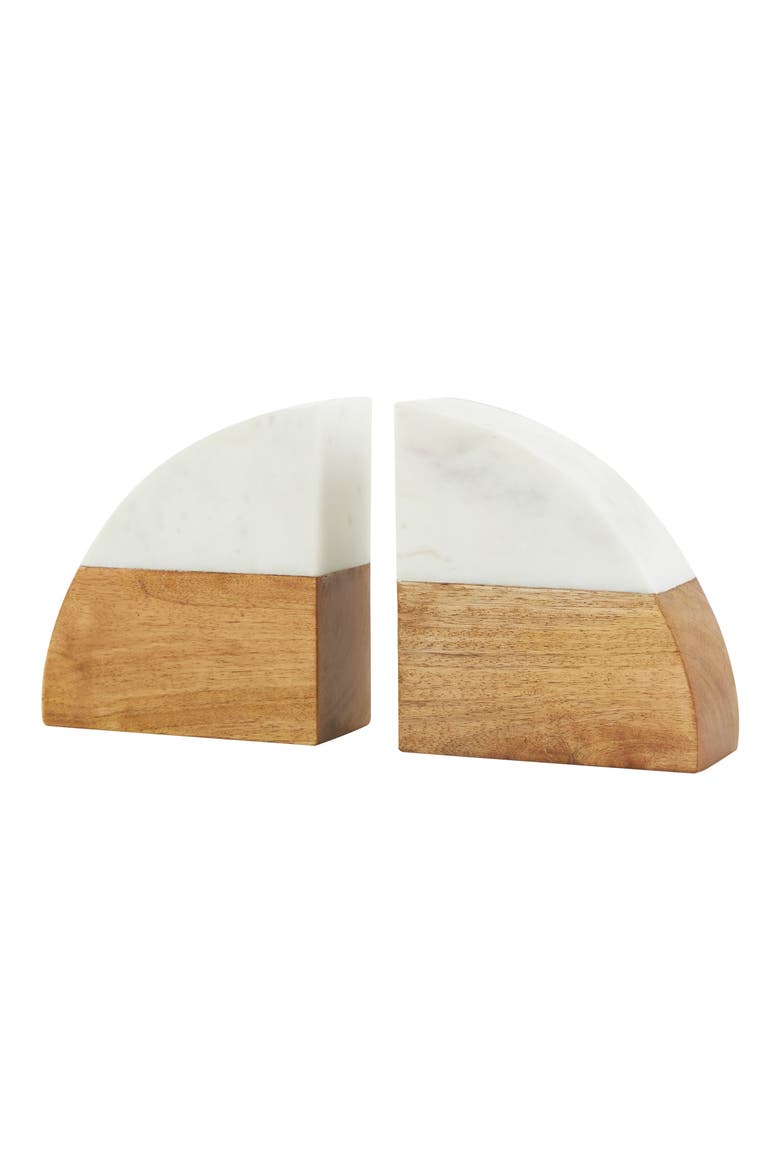 Wedge Marble Bookends, Main, color, TAN