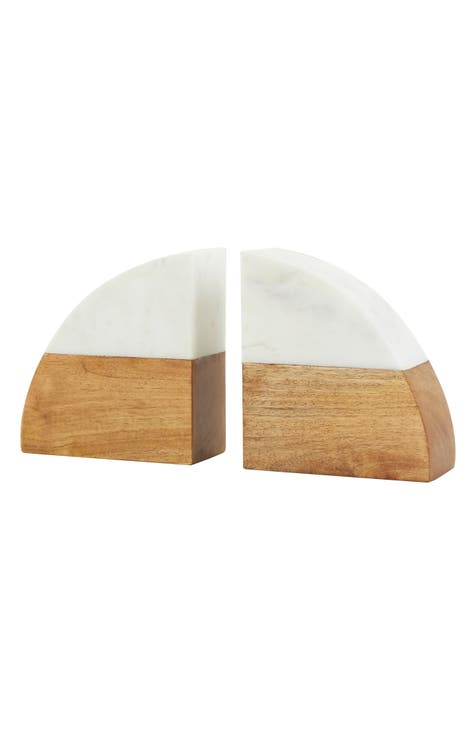 Wedge Marble Bookends