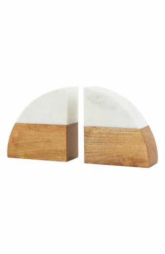 VIVIAN LUNE HOME Wedge Marble Bookends