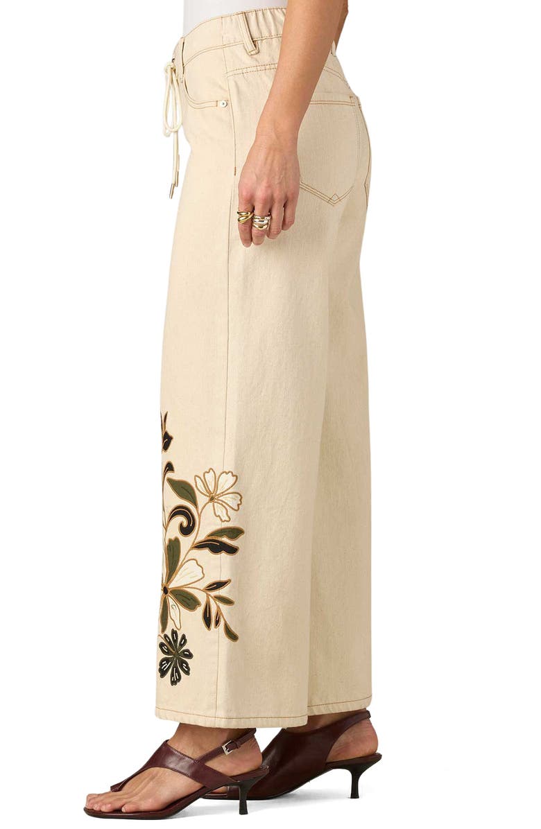Wit & Wisdom 27/24 Flower Appliqué High Waist Wide Leg Jeans, Alternate, color, 
