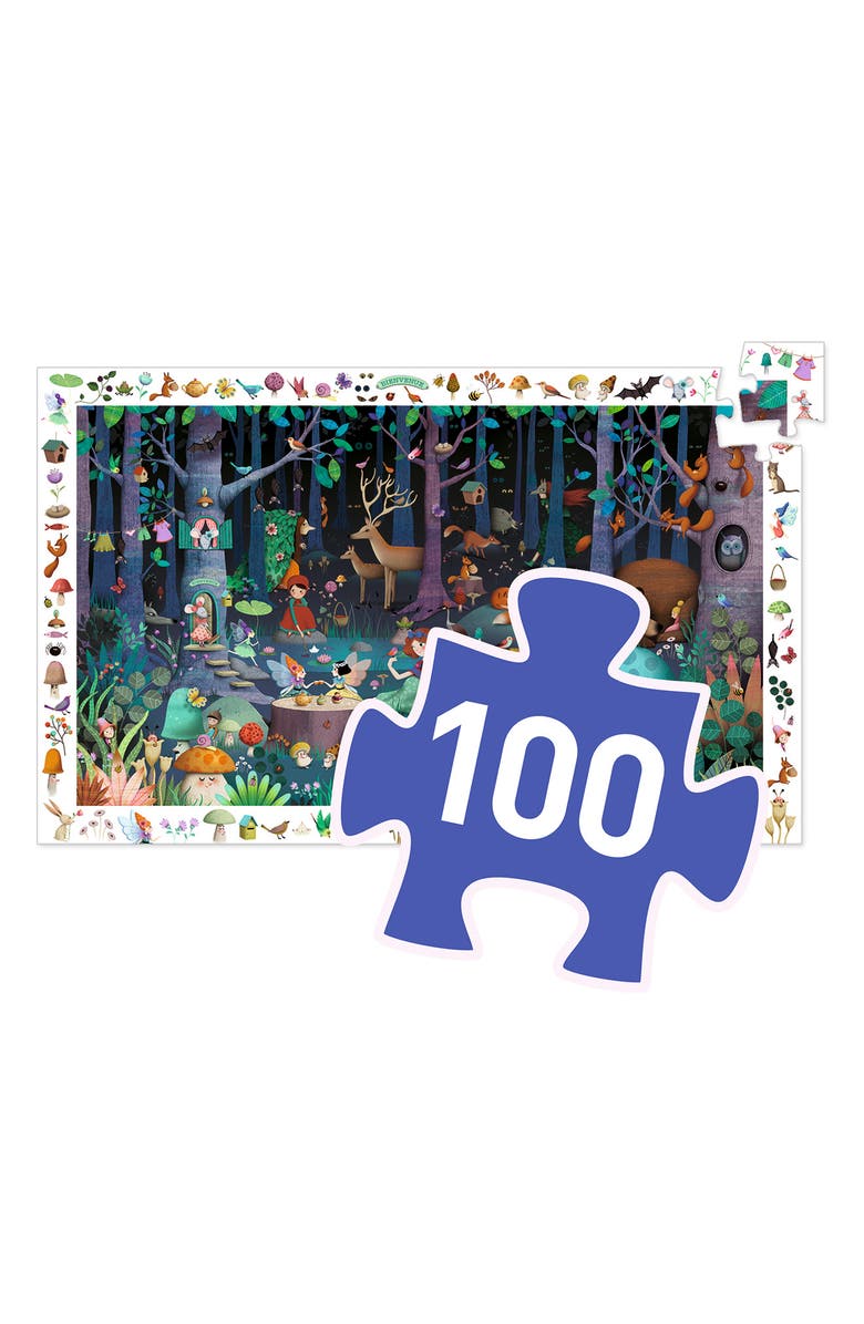 Djeco Observation Enchanted Forest 100-Piece Puzzle, Alternate, color, Multi