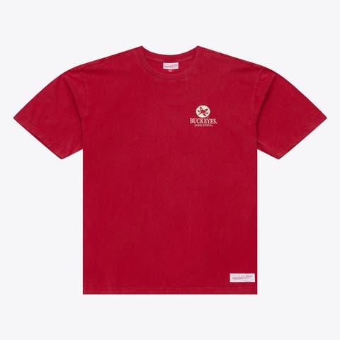 Men's  Mitchell & Ness  Scarlet Ohio State Buckeyes Core Icon T-Shirt