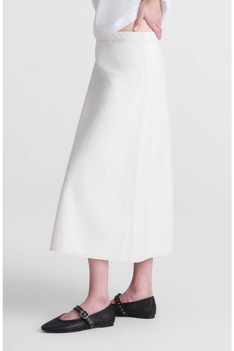 Bias Organic Cotton Midi Skirt, Alternate, color, VINTAGE CANVAS
