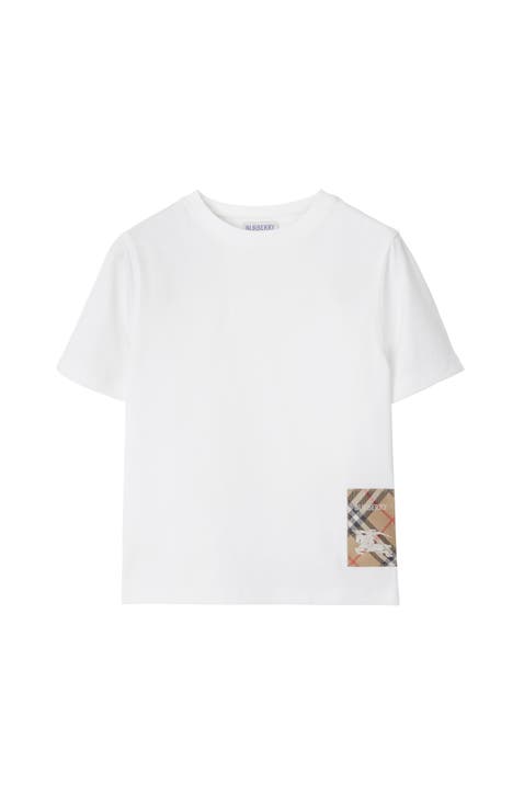 Check Label Cotton T-shirt