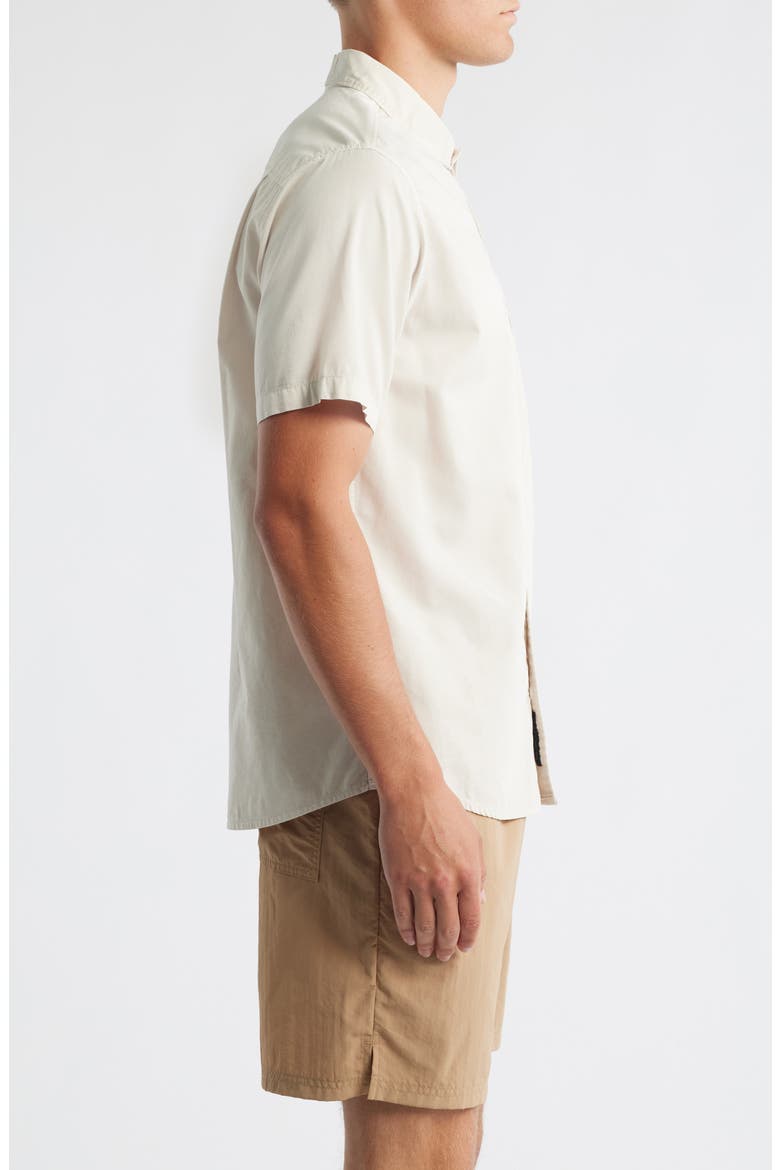 Made to Fade Short Sleeve Cotton & Lyocell Button-Up Shirt, Alternate, color, WHITE