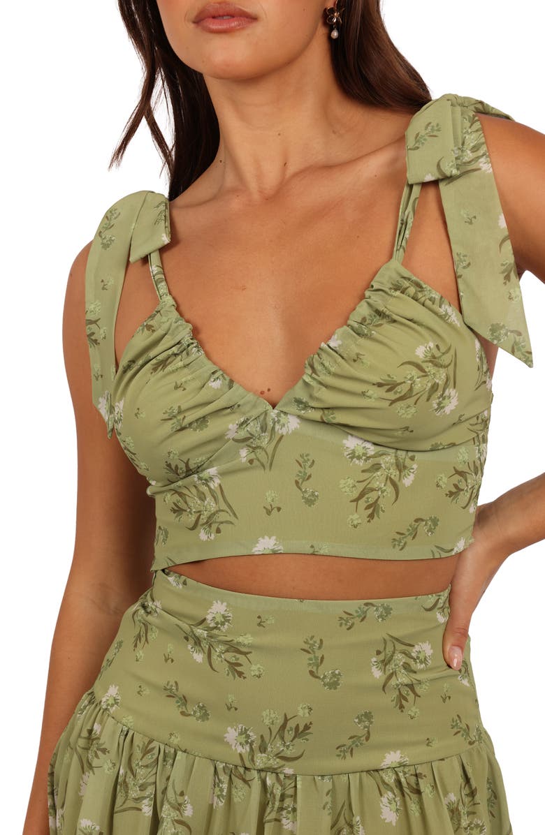 Petal & Pup Dorothy Crop Camisole Top & High Waist Skirt Set, Alternate, color, Sage Botanica