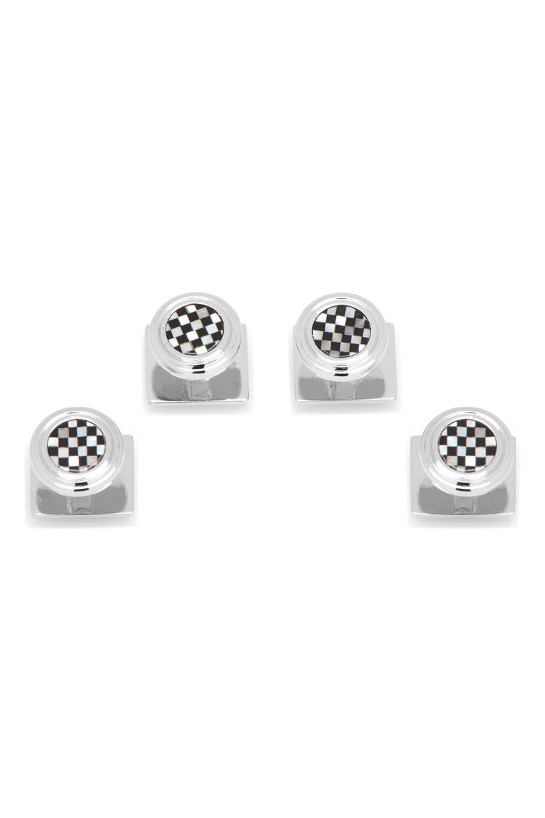 Checkerboard Studs, Main, color, BLACK