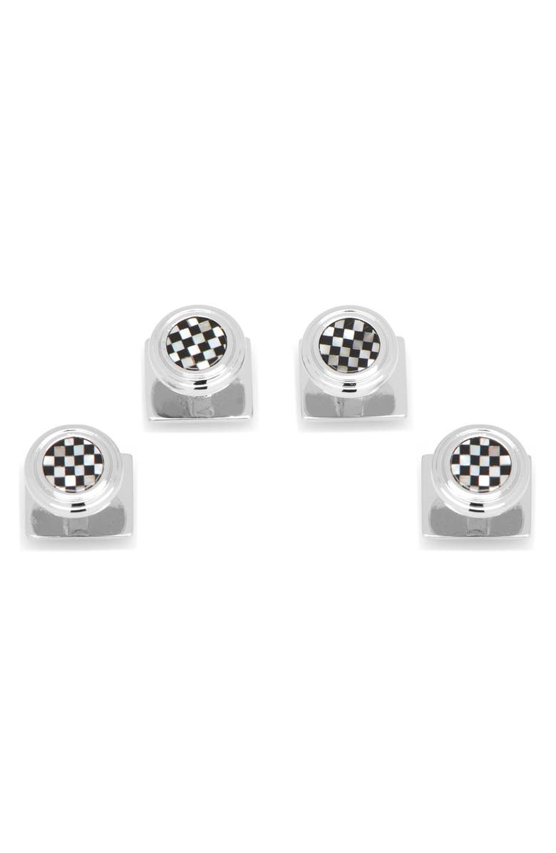 Cufflinks, Inc. Checkerboard Studs, Main, color, Black