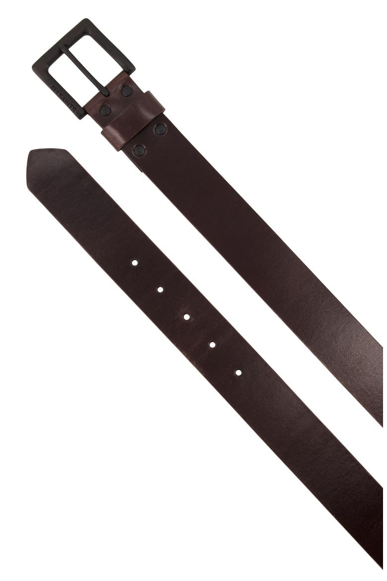 Solid Leather Belt, Alternate, color, BURNT UMBER