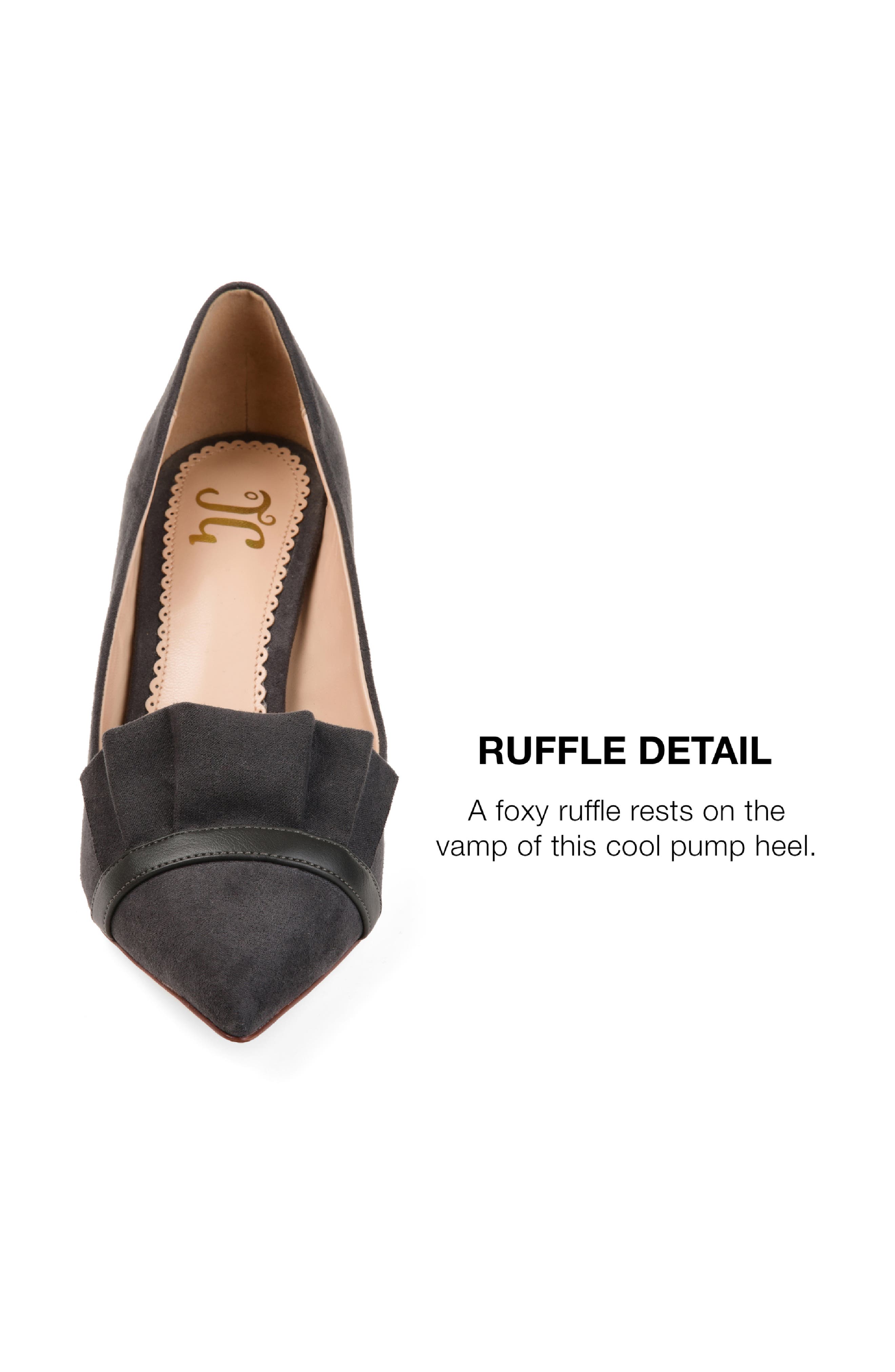 Journee Collection JOURNEE Marek Ruffle Pump, Alternate, color, Grey