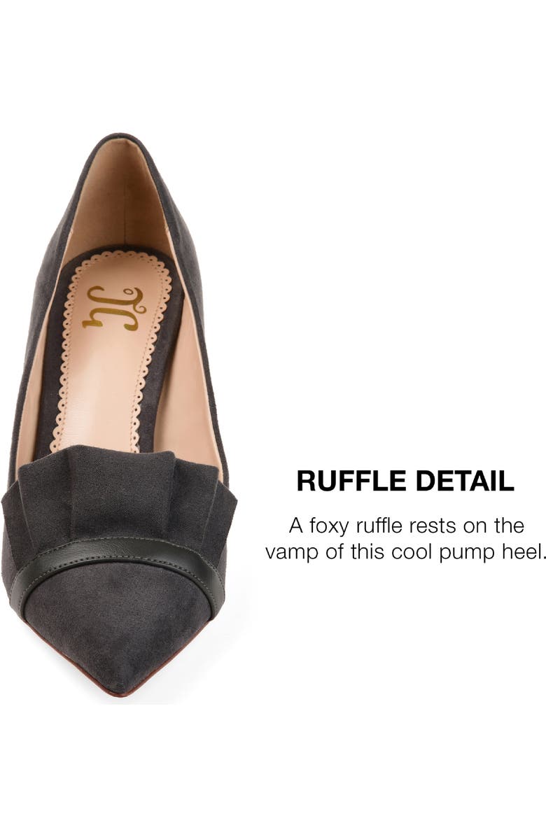 Journee Collection JOURNEE Marek Ruffle Pump, Alternate, color, Grey