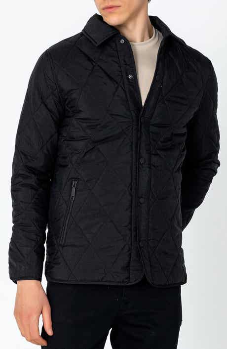 Diamond Quilted Water Resistant Shirt Jacket