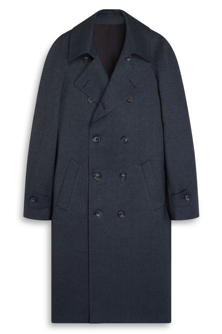 Cotton Double Breasted Coat, Alternate, color, MIDNIGHT