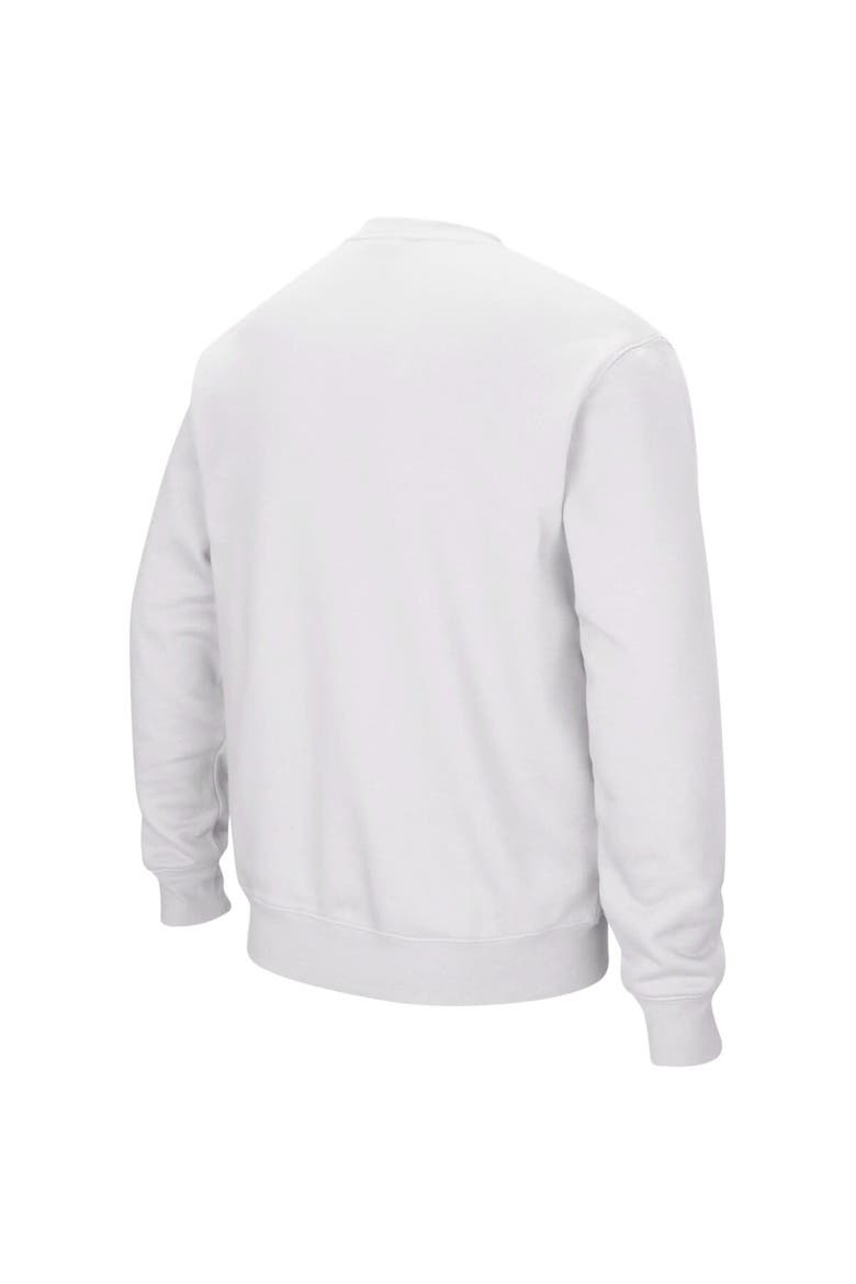 Men's Colosseum White Kansas Jayhawks Arch & Logo Crew Neck Sweatshirt, Alternate, color, White