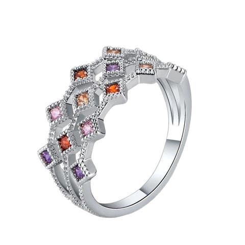 Cubic Zirconia Multicolor Ring
