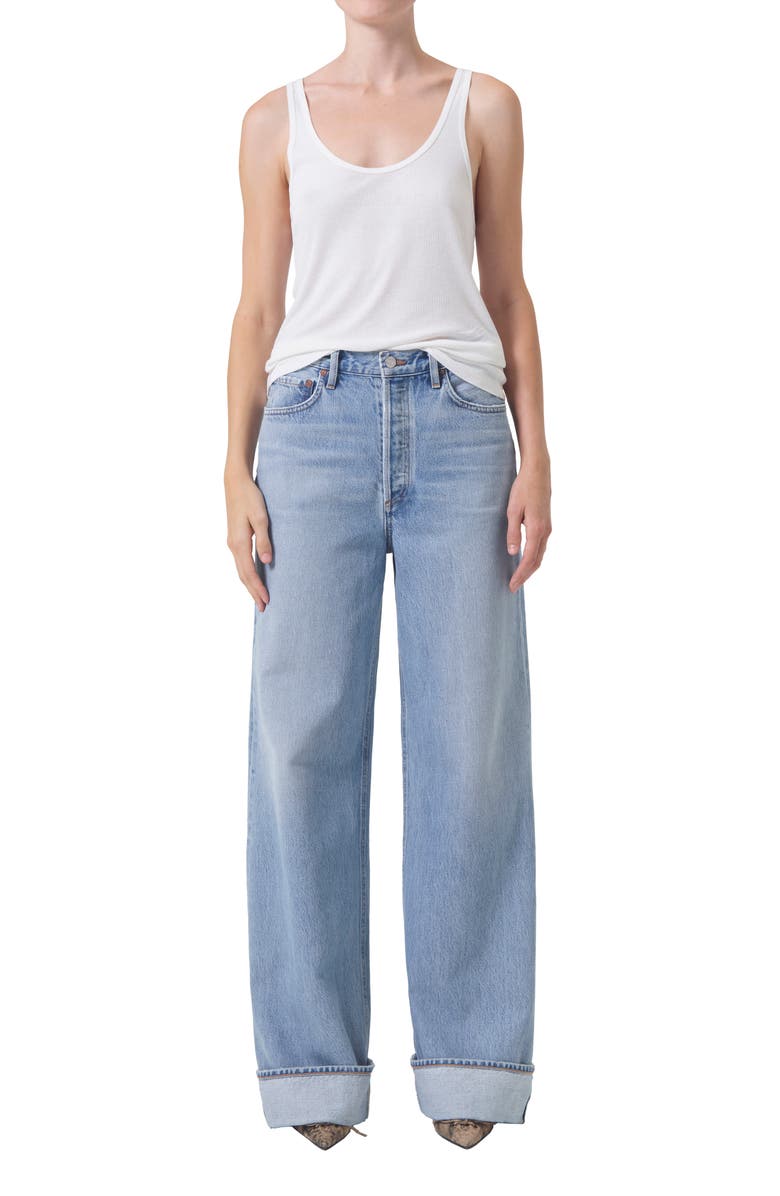 AGOLDE Dame High Waist Wide Leg Organic Cotton Jeans, Alternate, color, Showdown