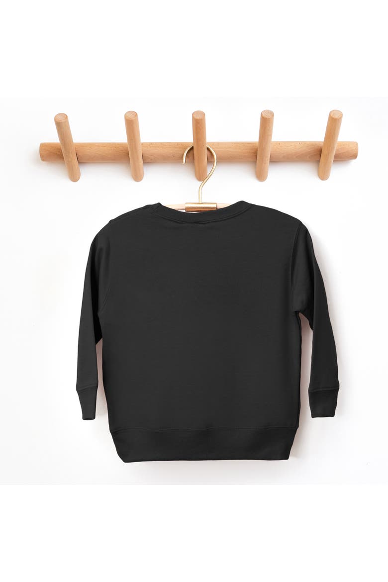 Pumpkin Season Varsity Cream Toddler Graphic Sweatshirt, Alternate, color, Black