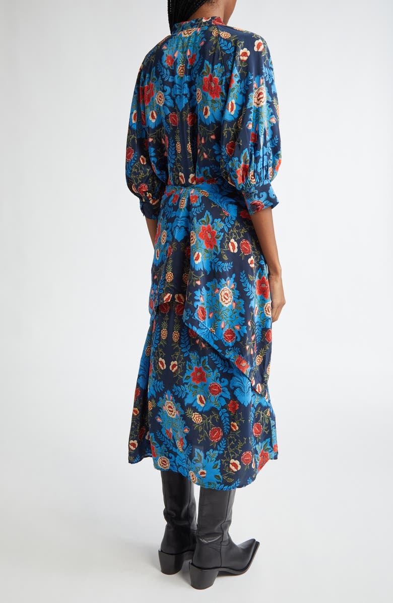 FARM Rio Arabesque Floral Print Long Sleeve Midi Dress, Alternate, color,