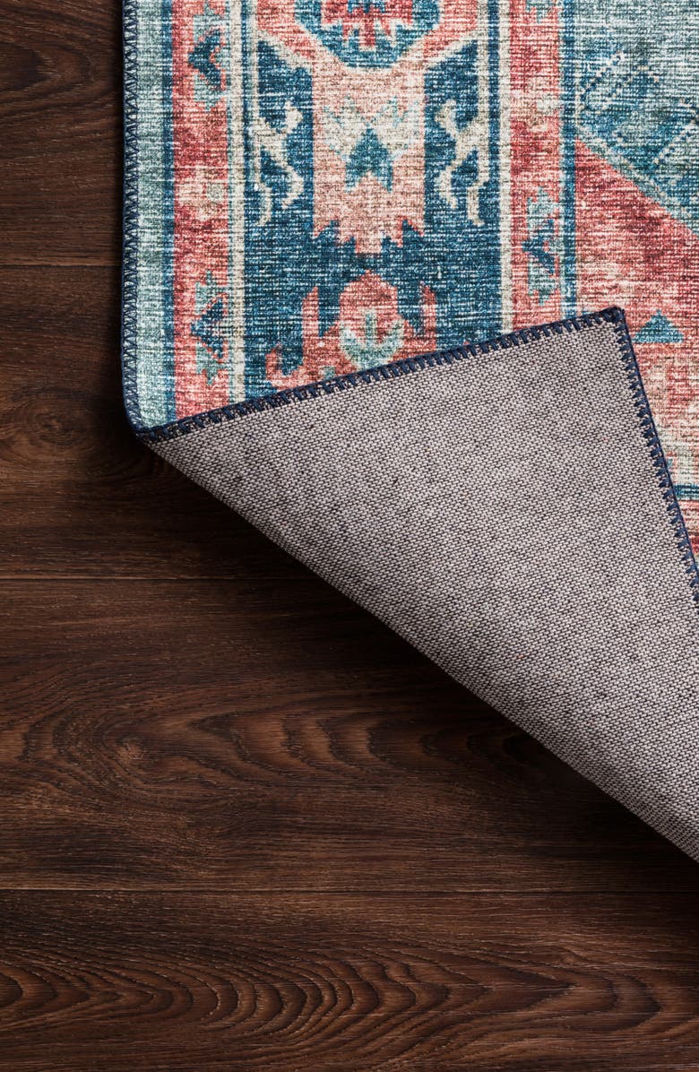 LOLOI II Rosette Collection Rug - Turquoise/Terracotta - 7'-6" x 9'-6", Alternate, color, Turquoise / Terracotta