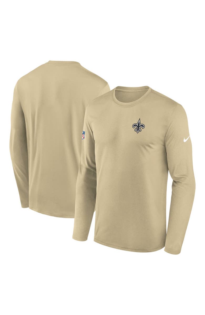 Nike Men's Nike Gold New Orleans Saints Legend Small Logo Performance Long Sleeve T-Shirt, Main, color, Gold