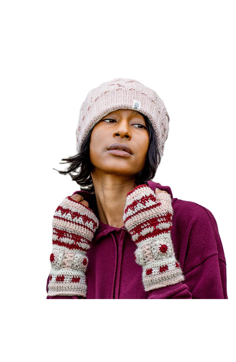 Nirvanna Designs Dreams Crochet Handwarmers, Alternate, color, Brown Combo