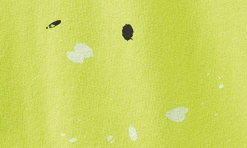 Nununu Kids' Mono Splash Sleeveless Cotton Hoodie In Hot Lime