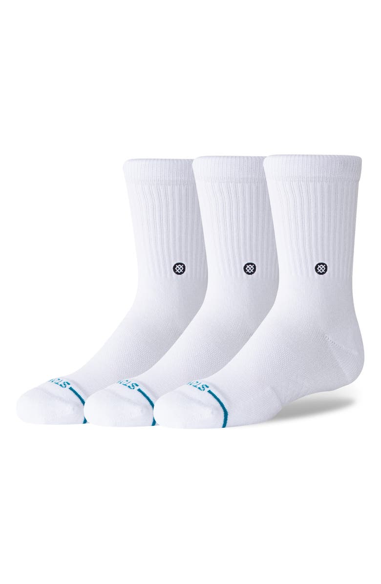 Stance Icon 3-Pack Assorted Socks, Main, color, White