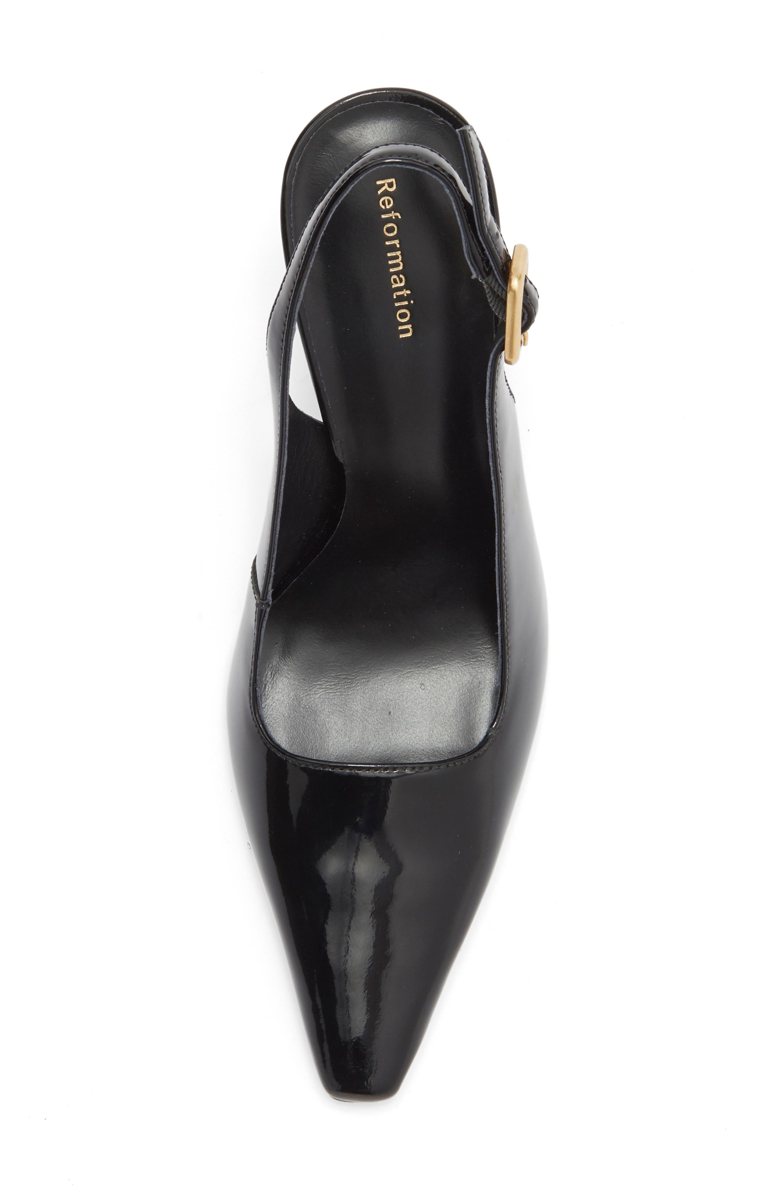 Reformation Nour Slingback Pump, Alternate, color, Black Patent
