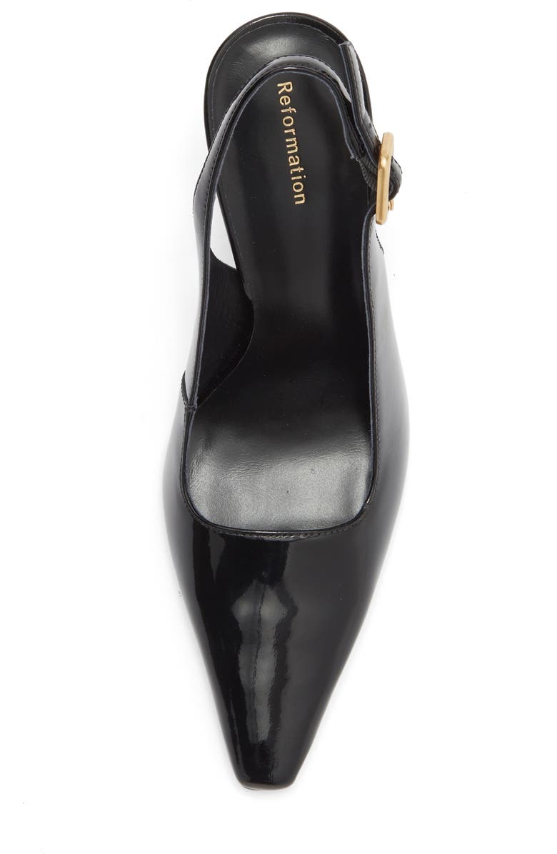 Reformation Nour Slingback Pump, Alternate, color, Black Patent
