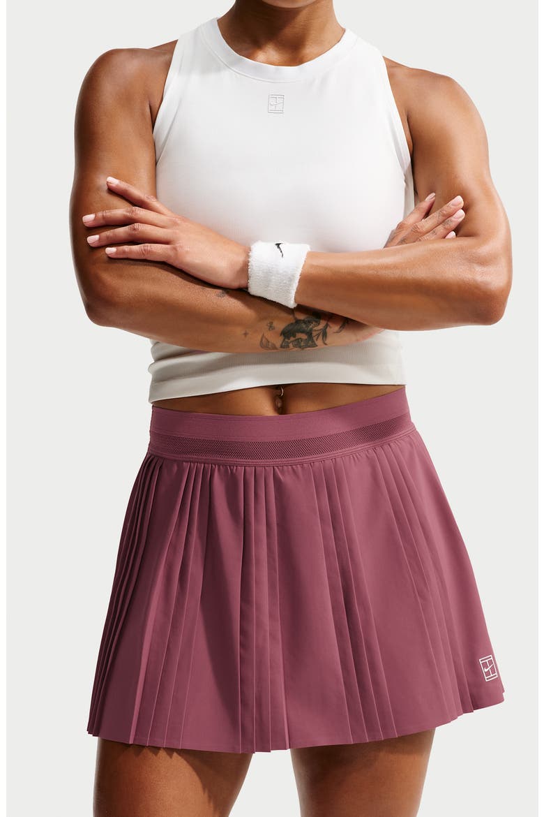 NikeCourt Advantage Dri-FIT Pleated Tennis Skort, Alternate, color, 654 PINK SMOKE/WHITE