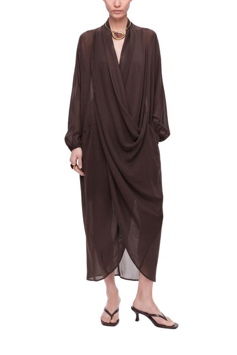 Draped Wrap Maxi Dress