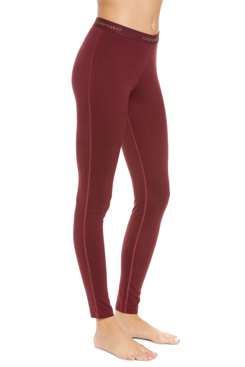 200 Oasis Merino Wool Jersey Base Layer Leggings, Alternate, color, REDWOOD