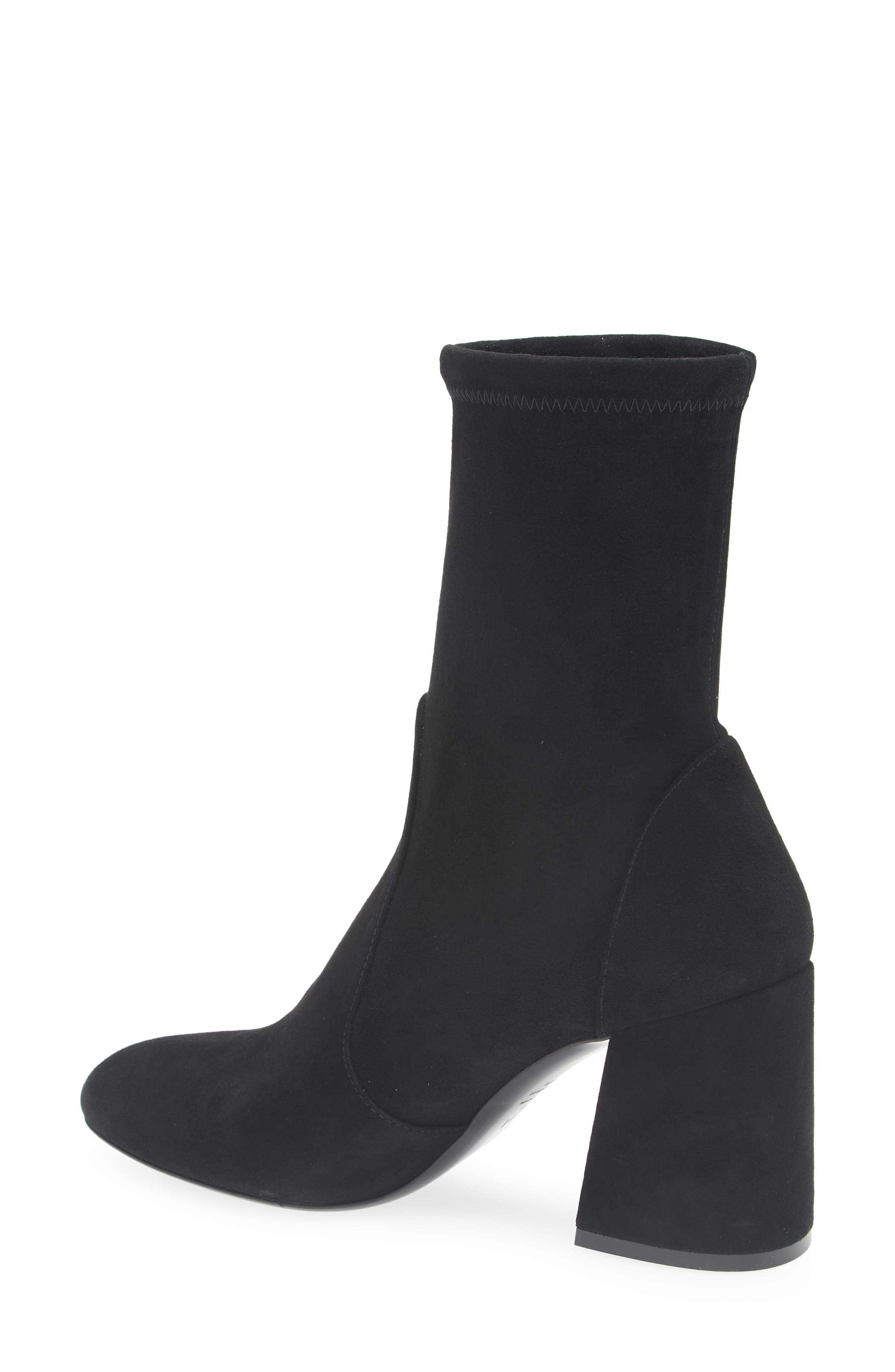 Stuart Weitzman Essentialist Stretch Bootie, Alternate, color, Black Suede