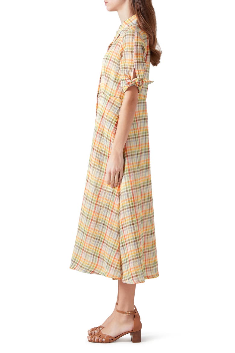Saffron Midi Seersucker Shirtdress, Alternate, color, BLUE MULTI