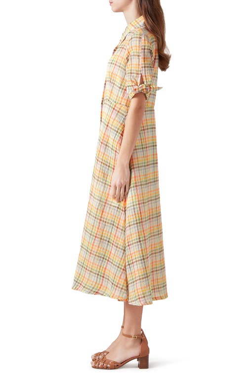 Lk Bennett Womens Mul-multi Saffron Check-print Cotton Midi Dress In Multi